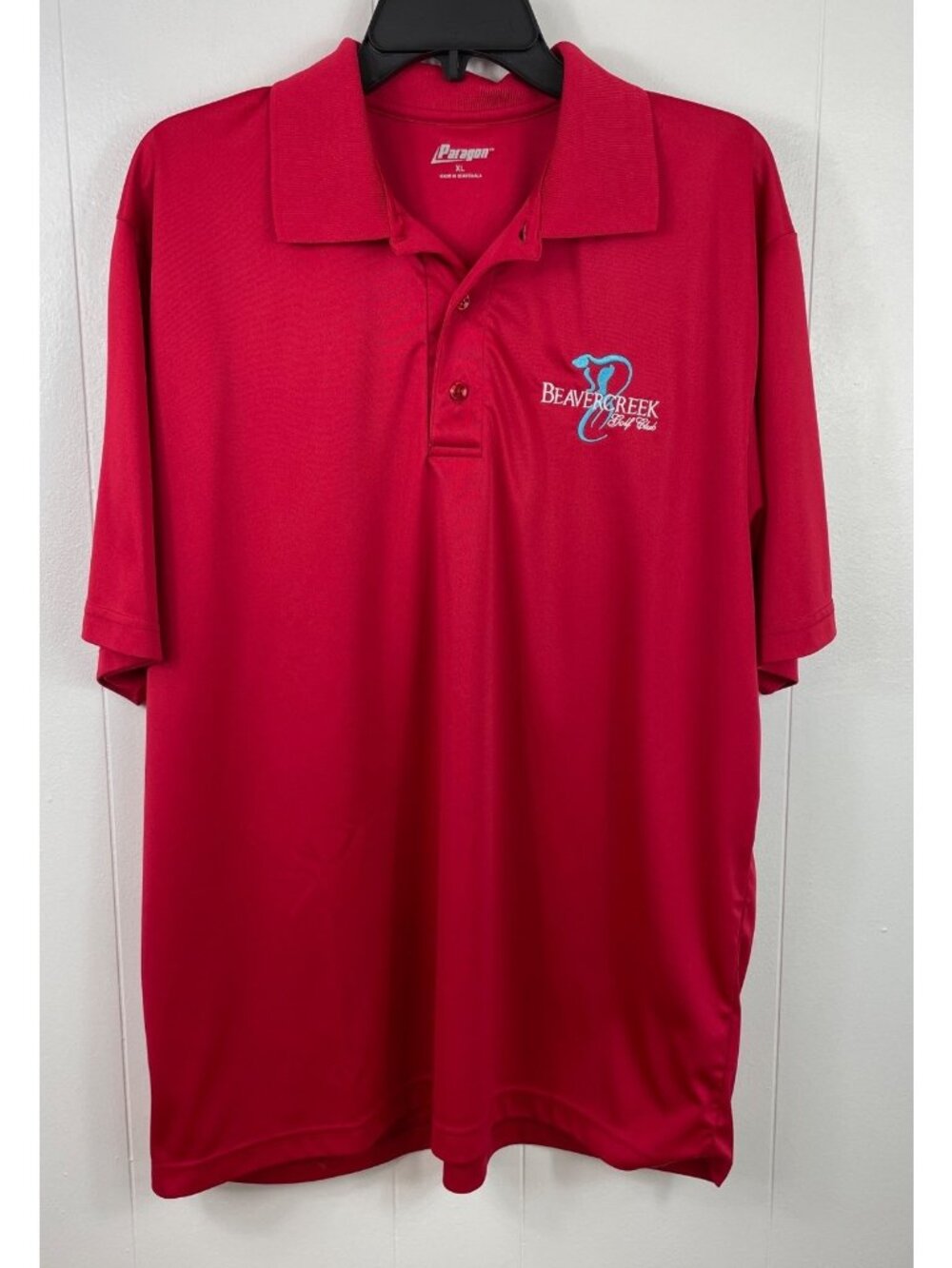 Paragon Mens XL Red Polo Shirt Beavercreek Golf Club Embroidered Logo